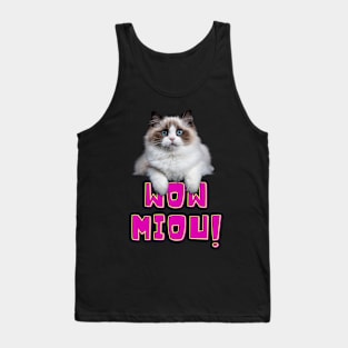 wow miou cat lover style Tank Top